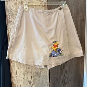 RARE VINTAGE 1990 Beige Skort with Pooh and Eeyore on Safari Embroidery